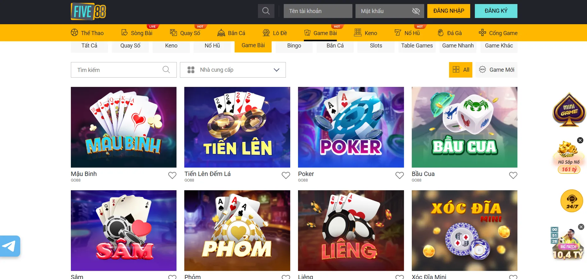 Cách sảnh game hot ở FIVE88